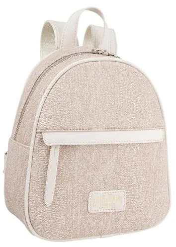 Lois - Bolso Mochila Mujer Elegante Tipo Casual Moderna Para Vestir Mochilas Mujer Estilo Urbano Mochila Negra Mujer Pequeña Ideal Para Uso Diario, Beige