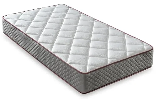 LUXIABED Colchon 90x200 Viscoelastica Dual: Caras Diferenciadas. Confort + Firmeza Media MemorySens. Higiénico y Transpirable. Individual Color Gris. Modelo Elixir Altura 20 cm