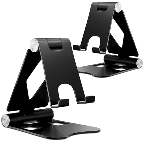 Zivacate Pack de 2 Soportes móviles Mesa, [Plegable & Ajustable], Portable Soporte para movil Compatible con iPhone 15, 14, 13 Pro MAX, Todos los móviles de 4''-7.9''