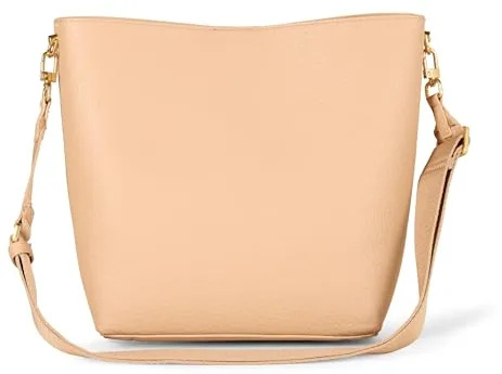 Amazon Essentials Bolso de Mano de Tela Suave con Diseño Minimalista Mujer, Arena, Talla única