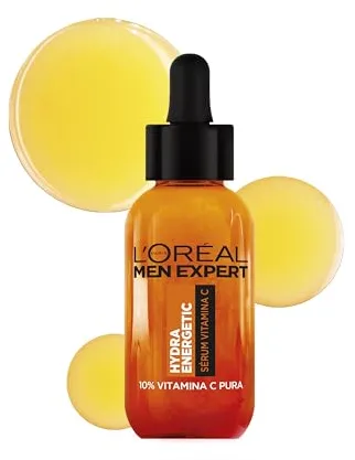 L'Oréal Paris Men Expert Hydra Energetic Sérum Facial Vitamina C para Hombre, 30ml
