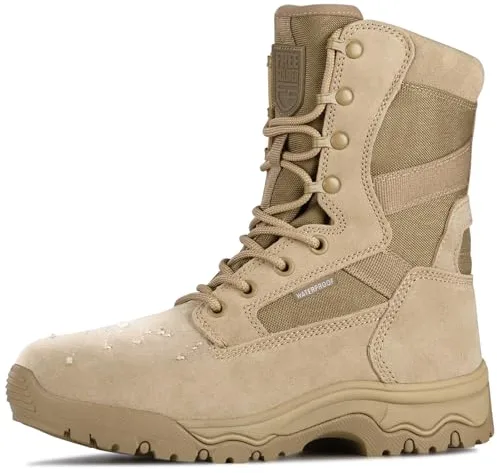 FREE SOLDIER Botas Tácticas para Hombre 8 Pulgadas Botas de Combate Ligeras Botas de Trabajo Militares de Cuero de Ante Duraderas Botas para el Desierto
