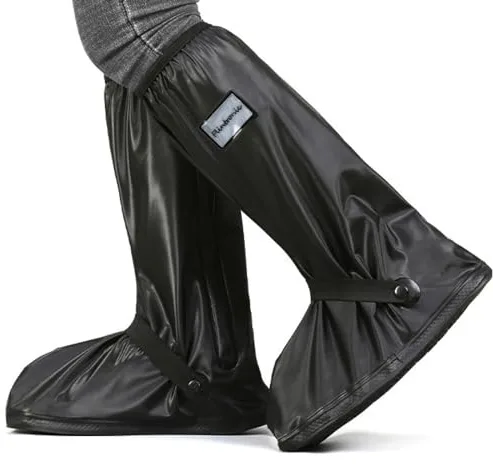 flintronic 1 Pare Cubre Zapatos Impermeable Lluvia, Lavable Cubrezapatos Reflector, Calzado Cubrebotas Nieve Anti Barro Reutilizables, Diseño de Suela Antideslizante Cubre, para Hombre Mujer, M