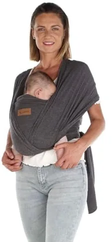 Jané Cocoon Fular Porteo Elástico, Desde Nacimiento hasta 20 kg, 5 m, Método Canguro, Ergonómico y Transpirable, con Bolsa, Greyland