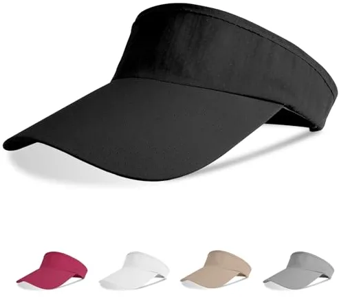 Aomig Viseras para Mujer, Sombrero Mujer Verano Transpirable Ajustable, Gorra Mujer Visera Unisex de Malla para Running Beisbol Tenis Golf, Negro
