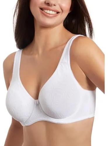 Selene, Sujetador de Mujer Banda Alta Confort, con Aros Sin Relleno, en Tejido Cómodo, Colección Teresa, Color Blanco, Talla 100C