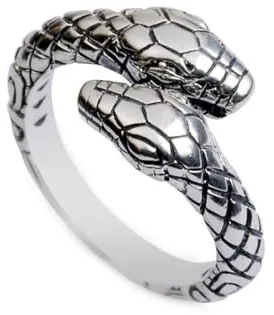 Youery Serpiente Anillo de Acero Inoxidable, Diseño Gótico Punk Vintage Animal en Plata para Hombres y Mujeres