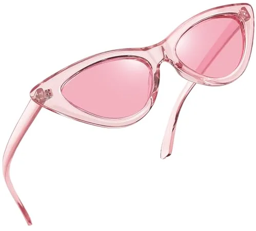 Joopin Cat Eye Gafas de Sol Mujer Transparentes Rosa Estilo Retro Vintage Forma Ojos de Gato Estrechas Pequeñas Polarizadas Protección UV400