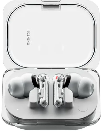 Nothing Ear (a) Auriculares inalambricos Bluetooth con Integración de ChatGPT, Cancelación de Ruido Activa, Algoritmo de Mejora de Graves y hasta 42,5 Horas de reproducción - Blanco