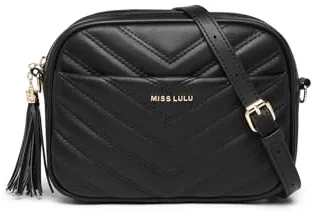 Miss Lulu Bolso Bandolera de Mujer con Correa Ajustable y Desmontable – Diseño Acolchado Moderno y Ligero para Uso Diario