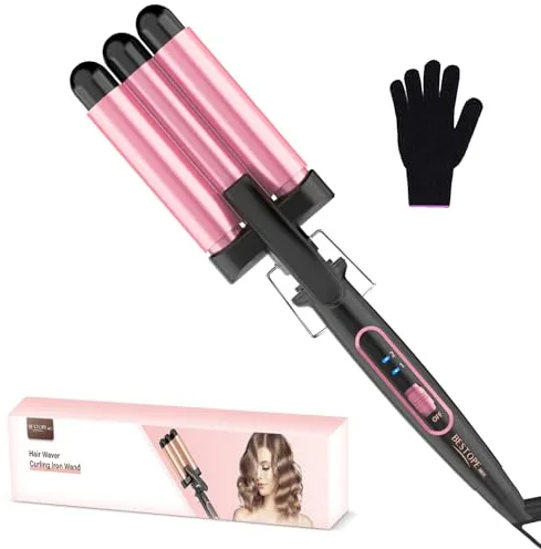 BESTOPE MIX Rizador Pelo Ondas (Rosa Y Negro, 22MM)