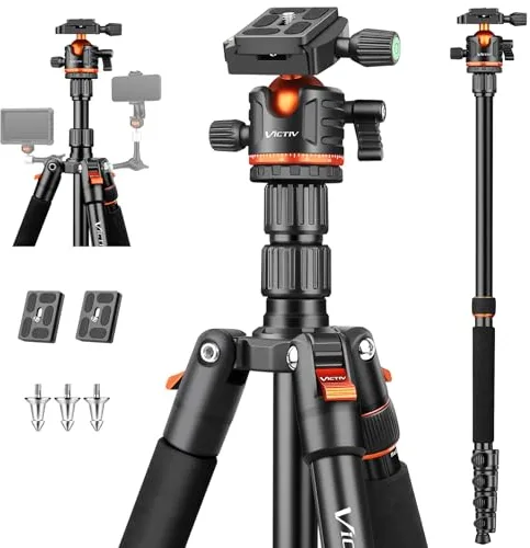 Victiv 78.7"/ 200cm Tripode Camara, Trípode Monopod de Viaje Ligero y Compacto de Aluminio, Tripode para Movil Panorámico 360° Trípode Fotografia para Canon Nikon Sony