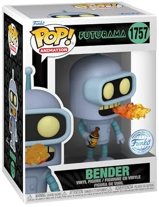 Funko Pop! TV: Futurama - Bender - 1/6 de Probabilidades de Obtener la RARA Variante Chase - Brilla en la Oscuridad - Figura de Vinilo Coleccionable - Idea de Regalo - Mercancia Oficial - TV Fans