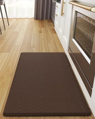 Color&Geometry 44x75 cm Alfombrilla Cocina Lavable Antideslizante, Alfombra vinilica Cocina, antifatiga, Antideslizante, Alfombra de Cocina Acolchada con Espuma para Estar de pie, cómoda, Marrón