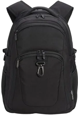 Amazon Basics Travel Laptop Backpack for 15.6 inch Laptop, Black