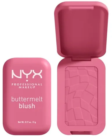 NYX PROFESSIONAL MAKEUP Rubor en polvo Buttermelt, resistente a la decoloración y a la transferencia, hasta 12 horas de uso de maquillaje, fórmula vegana - For The Butta