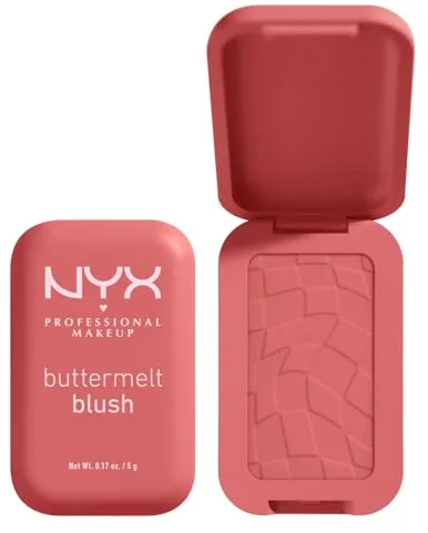 NYX PROFESSIONAL MAKEUP Rubor en polvo Buttermelt, resistente a la decoloración y a la transferencia, hasta 12 horas de uso, fórmula vegana - Feeling Butta