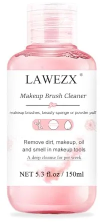 150ml Limpiador de Brochas de Maquillaje, LAWEZX Makeup Brush Cleaner, Elimina el Maquillaje, la Suciedad y las Impurezas de las Brochas, Esponjas o Polveras, Limpiador Líquido Suave y Seguro