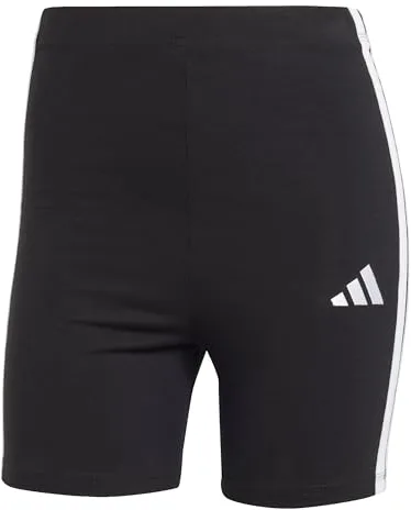 adidas Donna ESSENTIALS 3-STRIPES HIGH WAISTED BIKER SHORTS, Black/White, L