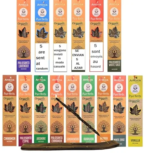 Incienso Natural Orgánico Ecológico Nag Champa Palo Santo Aromaterapia Meditación Se Envían 5 Aromas Al Azar De Inciensos