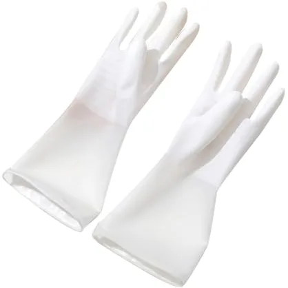 Guantes De Goma, Guantes Para Lavar Platos Guantes Reutilizables Para El Hogar Guantes De Goma Para Lavar Platos De Cocina Guantes De Limpieza Para Lavar Platos, Blanco(S)