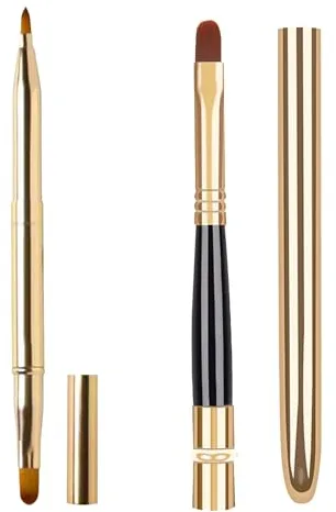 Pincel de Labios 2 Piezas - Cubierto Portátil de Doble y Una Cabeza - Herramienta de Maquillaje