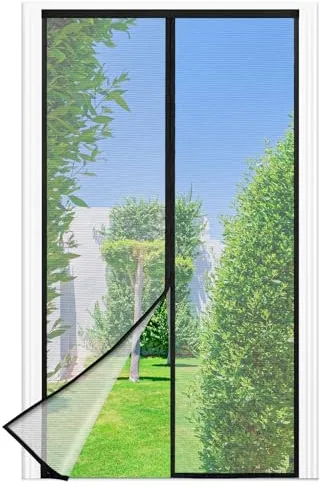 Mosquitera Puerta Magnetica - 100 x 210 CM - Negro, Mosquiteras para Puertas, Cierre Magnético de Arriba a Abajo, Automáticamente,Mantiene el Aire Fresco