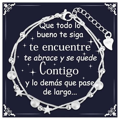 Rebundex Regalos para Mujer Pulsera Plata Regalo Reyes Mujer Originales Regalo Cumpleaños Pulseras Aniversario San Valentin Navidad
