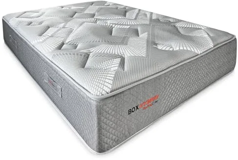 Duérmete Online - Colchón Viscoelástico Híbrido Box Hybrid con Núcleo de Muelles Ensacados, Confort Óptimo, Grosor 26cm, Firmeza Intermedia, Antiácaros Antibacteriano e Hipoalergénico 135 x 180