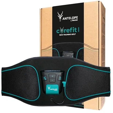 Beurer Antelope Corefit I EMS cinturón de entrenamiento, la estimulación de los músculos abdominales, para la construcción de músculo, 9 programas de entrenamiento, 4 electrodos