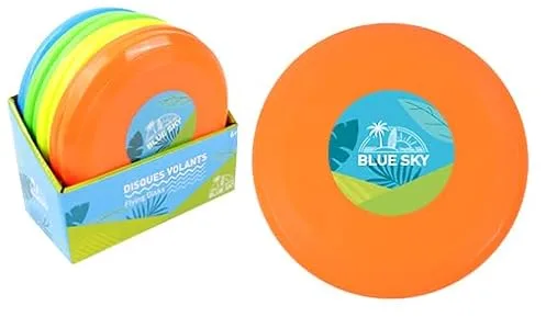 BLUE SKY - Paquete de 12 Discos Voladores / Frisbee - Juego al Aire Libre - 047903PA - Color Aleatorio - Plástico - Juguete para Niños y Adultos - Juego al Aire Libre - Frisbee - A partir de 3 años