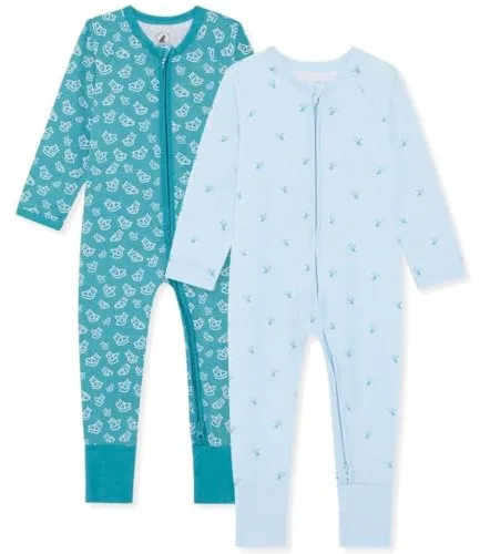 Bramble & Bear Pijama Bebé Niño y Niña (Packs de 2) - Algodón Orgánico. Pijamas Enteros para Bebés Supersuaves, Rojizo Y Verde Azulado, 3-4 años