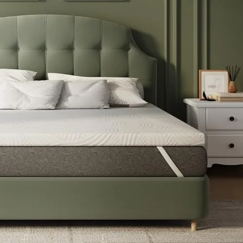 Novilla Sobrecolchón, 135x190 7.5 cm Topper Colchón de Fibra, Sobrecolchón de Espuma Confort y Lavable a 60°C, Transpirable y Fresco, Blanco