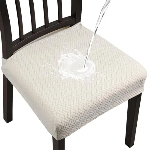 Fuloon Fundas para Sillas, Pack de 6 Fundas Sillas Comedor Impermeable,Fundas Protectoras para Sillas Elasticas,Funda Asiento Silla Desmontables Lavables