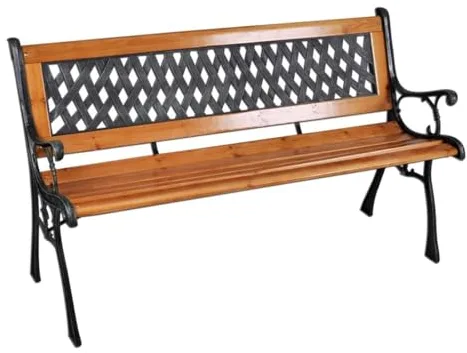 Acomoda Textil – Banco de Madera para Jardín, Terraza o Patio de 2 Plazas con Respaldo y Reposabrazos. Banco Cómodo, Resistente y Ergonómico para Interior y Exterior 125X52X73 CM. NO Incluye COJÍN