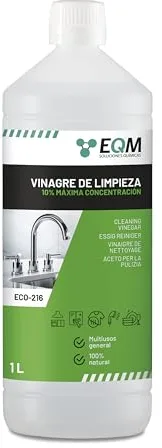 EQM - ECO-216 - Vinagre de Limpieza Concentrado - 1L - 10º de Acidez - 100% Natural - Potente Limpiador Multiusos para el Hogar
