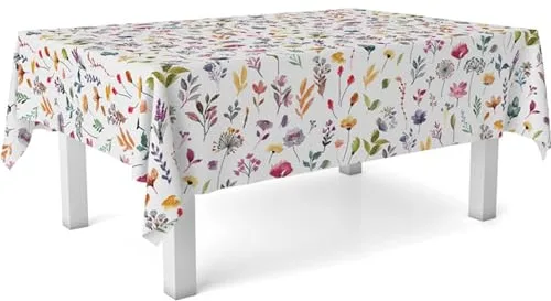 ECOMMERC3 | Mantel Hule Mesa Rectangular Tamaño 100x140 cm - Estilo, Durabilidad y Fácil Limpieza para tu Mesa - Mantel Hule Antimanchas e Impermeable - Garden Flores
