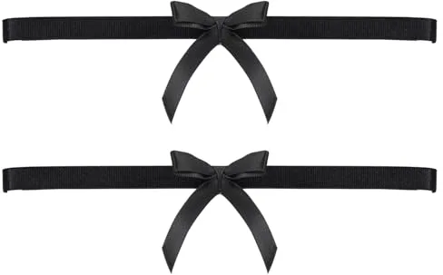 Ligas negras para novia, ligas de boda para novias, paquete de 2 correas elásticas para los muslos con lazo negro