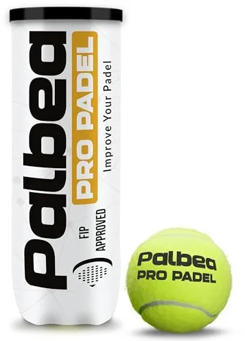 Palbea Pro Padel - Pelotas de Padel Aprobadas por la FIP - 1 Tubo x 3 Pelotas con Fieltro de Alta Visibilidad HV. para Entrenamientos y Torneos. Presurizadas, Duraderas y Rápidas.