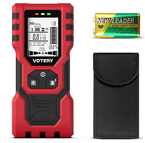 Detector de escáner de pared 5 en 1 con alarma acústica, profundidad máxima de detección de 120 mm, puede localizar cables de alimentación, vigas de madera y metales