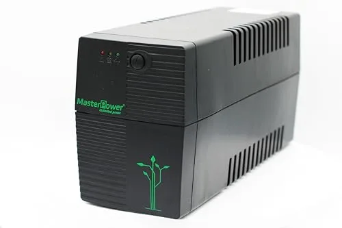 Master Power SAI UPS 650VA 360W – Sistema de Alimentación Ininterrumpida con 2 Enchufes Schuko – Salida de Tensión Constante