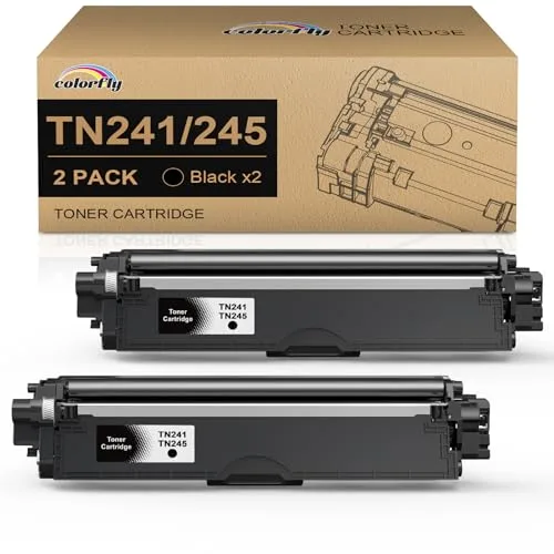 2 X TN241BK Toner TN241 Negro para Toner Brother TN241 TN-241 para Las impresoras HL3140CW HL3150CDW HL3170CDW DCP9015CDW DCP9020CDW MFC9330CDW MFC9140CDN y MFC9340CDW