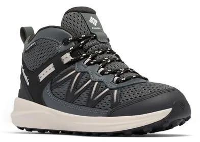 Columbia Youth Unisex Peakfreak Rush Mid Waterproof, Waterproof Mid Rise Trekking and Hiking Boots, Black/Grill, 3