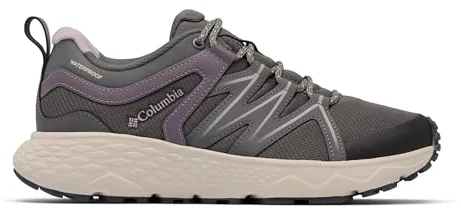 Columbia Women's Peakfreak Roam Waterproof, Waterproof Low Rise Trekking and Hiking Shoes, City Grey/Granite Purple, 7