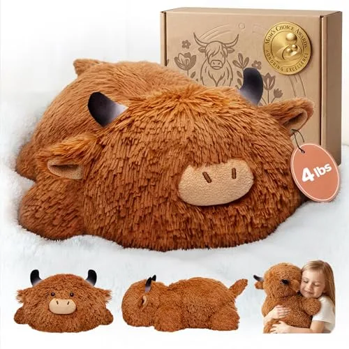 Mewaii Peluche Ansiedad Almohada de Peluche de Vaca de Montañas 58CM 4.0 Lbs Abrazando Juguetes de Animales Cojines Regalo para Mujeres Niños Niñas