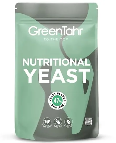 Green Tahr Levadura Nutricional 500g, Nutritional Yeast en Copos Rica en Vitamina B y Proteínas 47%, Levadura Nutricional Sin Gluten y Sin Lactosa, Ideal para Queso Vegano, Alto Contenido en Fibra
