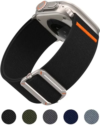 Higgs Correa Compatible con Correa Apple Watch 44mm 46mm 45mm 42mm Ultra3/2/1 49mm Hombre Mujer, Pulsera Nylon Deportiva Elástica Ajustable para iWatch Series 11 10 9 SE/2 8 7 6 5 4 3 2 1