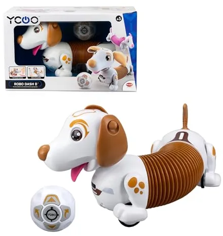 Bizak Robo Dash D Marrón, Perro Interactivo teledirigido y autónomo, Puede Correr detrás de su Pelota, con Efectos Sonoros y Luminosos. Juego Infantil (62008740-2)