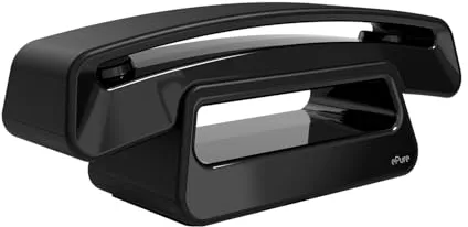 ALCATEL Epure Iconic - Teléfono Inalámbrico DECT - Diseño Vintage - Gran Pantalla Gráfica Altamente Legible - Manos Libres - Bloqueo de Llamadas - Negro