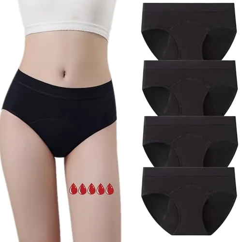 ZVZK Bragas Menstruales Niña 8-18 Años 30ML Flujo Abundante Braga Menstrual Algodon Ropa Interior Reutilizables Braguitas (M)